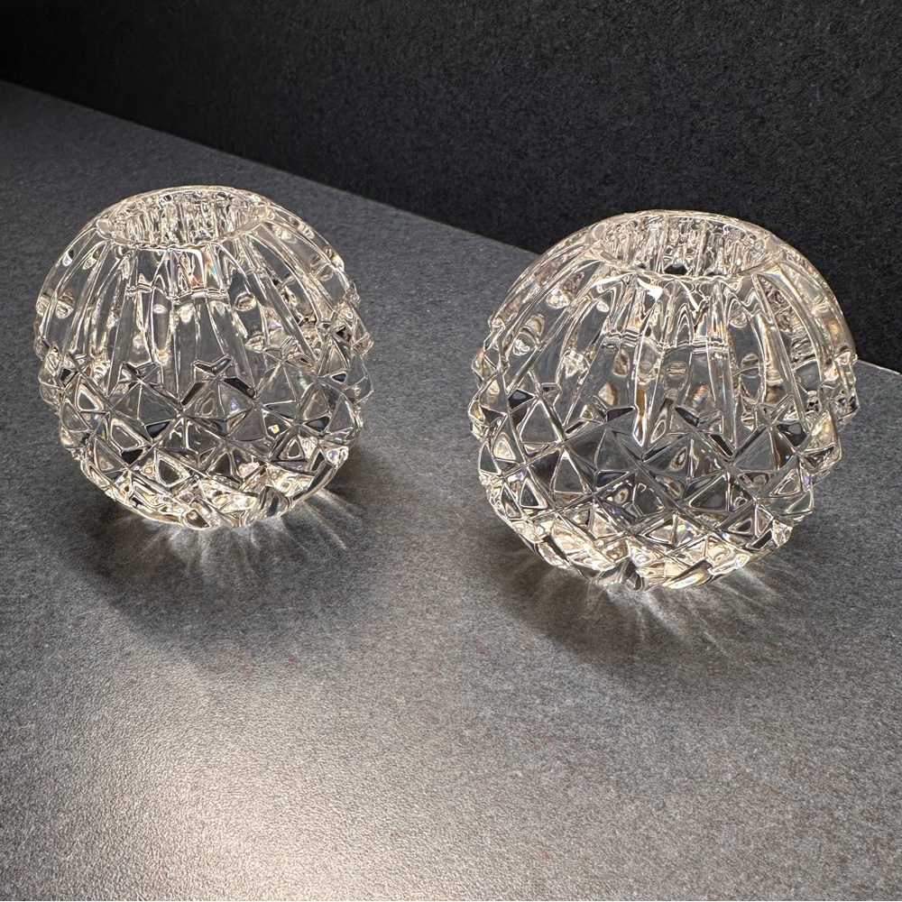 Waterford Crystal Ball Lismore pattern candle holders - Picture 5 of 10